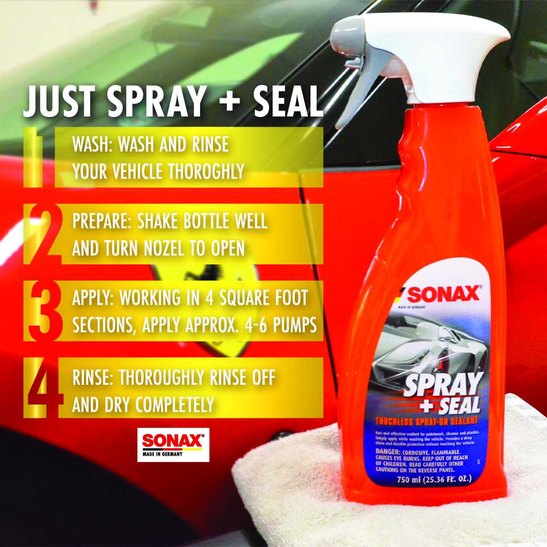 SONAX Spray + Seal how-to steps